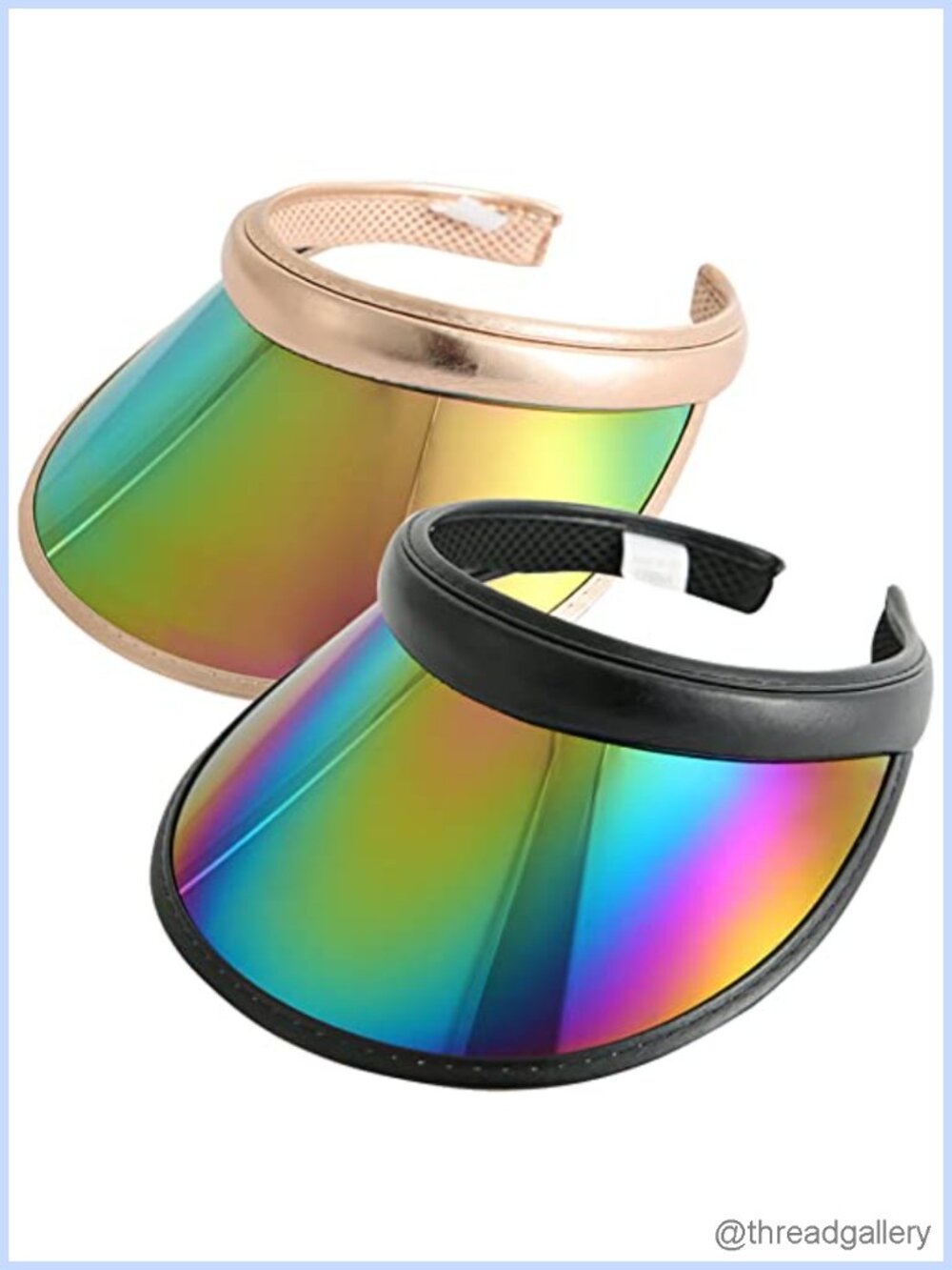 2 Pack Sun Visor Hats Clip-on Iridescent Clear Sport Cap